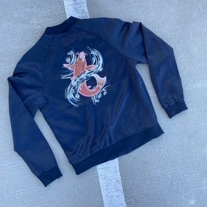 Black Japanese Koi Fish Jacket